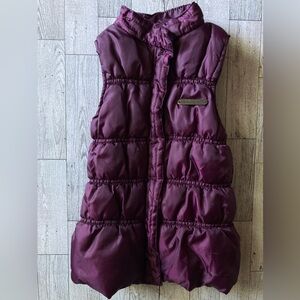 Girls Calvin Klein Puffer Vest Size 5 Purple Kids Full Zip CK